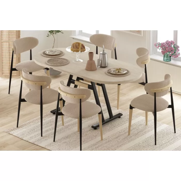 Venüs Sandalye Afyon Mutfak Masası Takımı - 80x140 cm