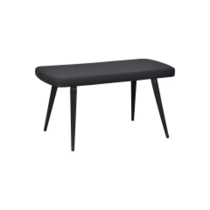 Dino Ahşap Ayak Siyah Deri Mutfak Masası Bankı