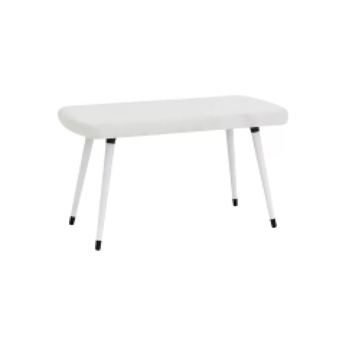 Dino Ahşap Ayak Beyaz Teddy Mutfak Masası Bankı