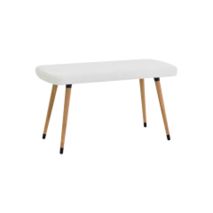 Dino Ahşap Ayak Beyaz Teddy Mutfak Masası Bankı