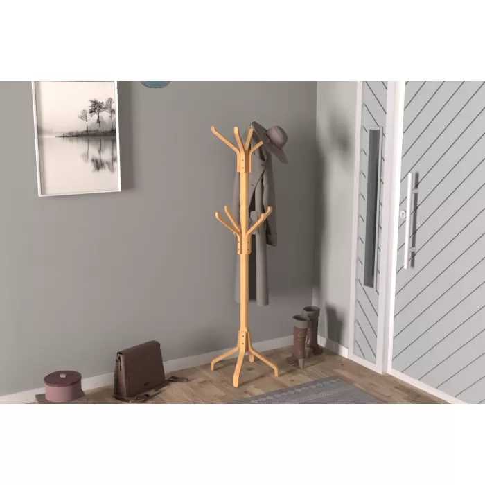 Vesti Ahşap Ayaklı Portmanto Elbise Askılığı