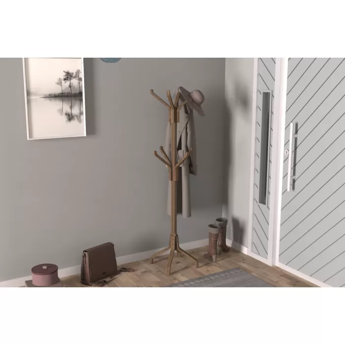 Vesti Ahşap Ayaklı Portmanto Elbise Askılığı