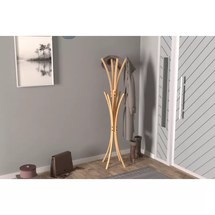 Vesti Ahşap Ayaklı Portmanto Elbise Askılığı