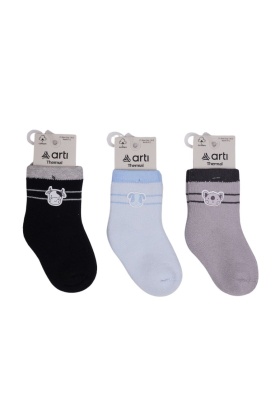 Rudar Aksesuarlı Erkek Bebek Havlu Soket Çorap K45917 (ADET FİYATI)