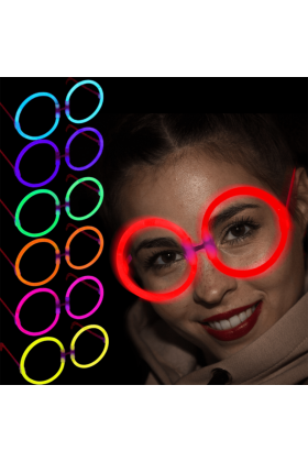 Glow Stick Parti Gözlüğü Glow Partisi Yuvarlak Şekilli Fosforlu Gözlük 6Adet NessiWorld