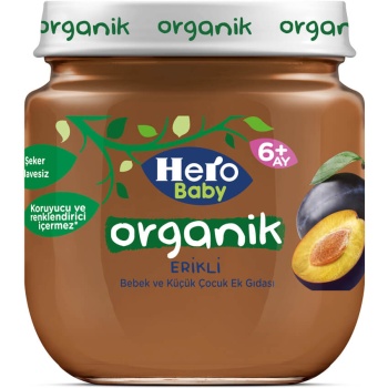 Organik Erik Püresi Kavanoz Mama 120 Gr