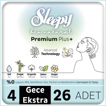Bio Natural Premium Plus Mega Ekstra Gece Ped 26 Adet