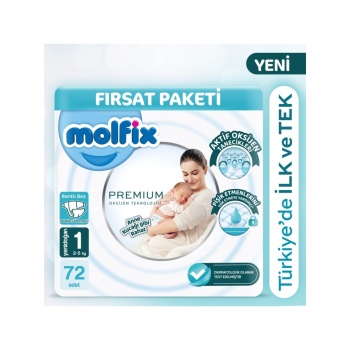 Premium Bebek Bezi Fırsat Paketi 1 Beden 2-5 Kg 72 Adet