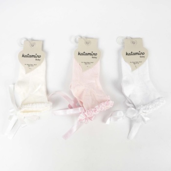  Oben Aks Kız Bebek Soket Çorap K48019 (ADET FİYATIDIR)