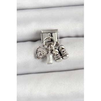 316L Çelik Gümüş Renk Bebek Konsept Nomination Charm