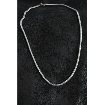 316L Çelik Oval İtalyan Zincir Model Gümüş Renk Erkek Kolye