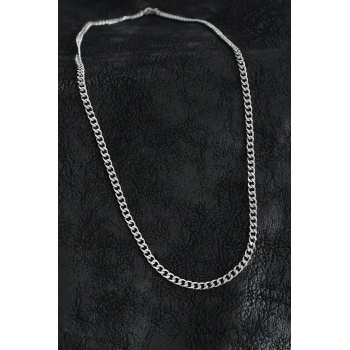 316L Çelik Klasik Zincir Model Gümüş Renk Erkek Kolye