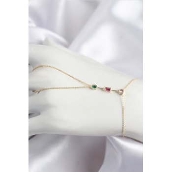 Pirinç Renkli Zirkon Taşlı Model Gold Renk Şahmeran