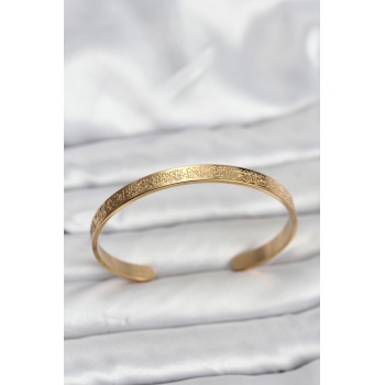 316L Çelik Gold Renk Ayetel Kürsi Yazılı Bileklik