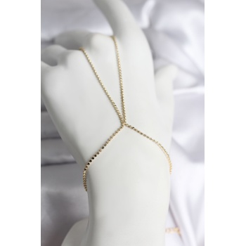 316L Çelik Gold Renk Ezme Zincir Model Kadın Şahmeran