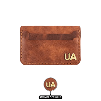 İsme Özel Yatay Kartlık - %100 Rainbow Deri - A011001 - Tobacco