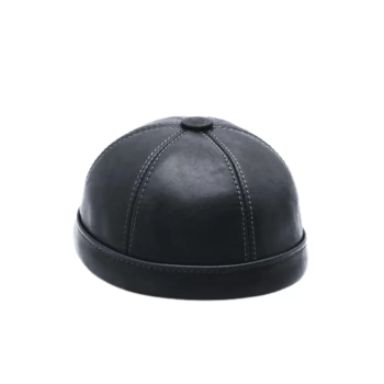İsme Özel Docker Şapka - %100 Gerçek Deri - AB01009 - Siyah