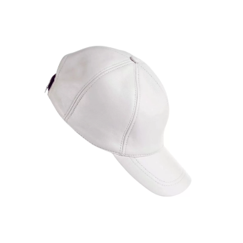 İsme Özel Kep Şapka - %100 Deri - AB01012 - Beyaz