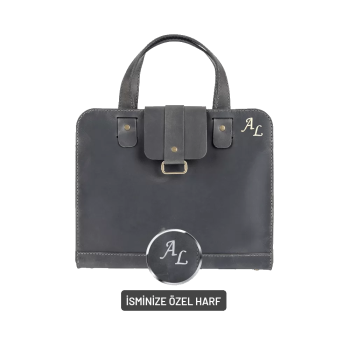 İsme Özel Crazy Büyük Boy Çanta - %100 Crazy Deri - AC09005 - Antrasit
