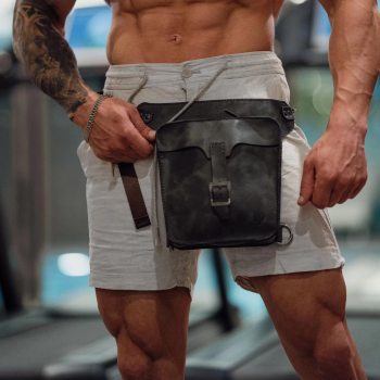 İsme Özel All in One Bel ve Bacak Çantası - %100 Deri - AC15001 - Antrasit