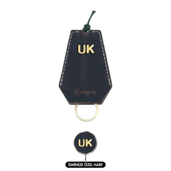 İsme Özel İpli Anahtarlık - % 100 Crazy Deri - AG01002 - Lacivert