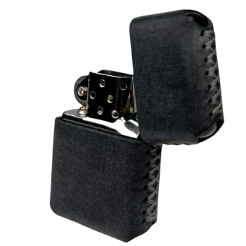 Handmade El Yapımı Hakiki Deri Zippo Modeli Çakmak - AG02001 - Antrasit