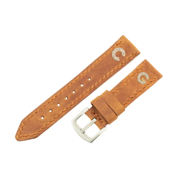 İsme Özel El Dikişli Saat Kordonu - %100 Çift Kat Deri - AG03003 - Camel