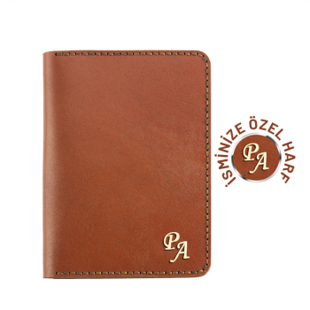 İsme Özel Pasaport Kılıfı - %100 Tiesto Deri - AK02001 - Tobacco