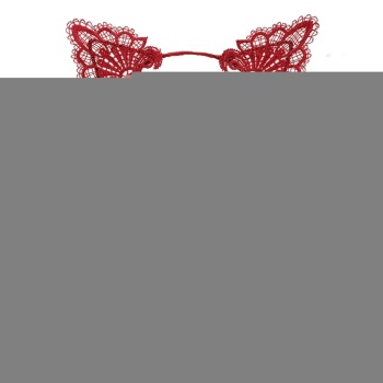 Gösterişli Kırmızı Dantel Maske ve Taç Seti 7 No – Masquerade ve Davetler için