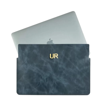 İsme Özel Macbook Kılıfı - %100 Rainbow Deri - ET02002 - Lacivert