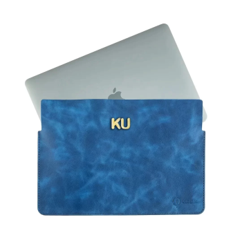 İsme Özel Macbook Kılıfı - %100 Rainbow Deri - ET02002 - Saks Mavisi