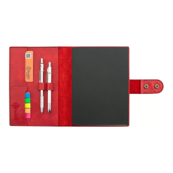 A5 Defter ve Ajanda Kılıfı - %100 Rainbow Deri - KO10001 - Kırmızı