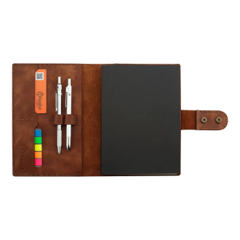 A5 Defter ve Ajanda Kılıfı - %100 Rainbow Deri - KO10001 - Kahverengi