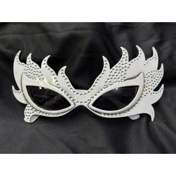 Taşlı Göz Kamaştıran Gecenin Yıldızı Beyaz Parti Alev Gözlük