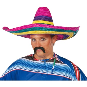NessiWorld Sombrero Meksika Şapkası Renkli Örme Hasır Yetişkin Boy