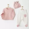 AC26086 Mon Petit Amour 3lü Zıbın Takım Pink