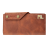 İsme Özel Dikey Çıtçıtlı Uzun Cüzdan - %100 Rainbow Deri - A010006 - Tobacco