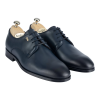İsme Özel Bağcıklı Kösele Erkek Ayakkabı - %100 Hakiki Antik Deri - Altın Harf - AA01001 - Lacivert