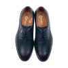 İsme Özel Bağcıklı Kösele Erkek Ayakkabı - %100 Hakiki Antik Deri - Altın Harf - AA01001 - Lacivert