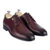 İsme Özel Bağcıklı Kösele Erkek Ayakkabı - %100 Hakiki Antik Deri - Gümüş Konseptli - AA01009 - Bordo