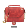 İsme Özel Çıtçıtlı Zincirli Küçük Boy El Omuz Çantası - %100 Deri - AC03001 - Kırmızı