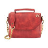 İsme Özel Çıtçıtlı Zincirli Küçük Boy El Omuz Çantası - %100 Deri - AC03001 - Kırmızı
