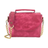 İsme Özel Çıtçıtlı Zincirli Küçük Boy El Omuz Çantası - %100 Deri - AC03001 - Fuşya
