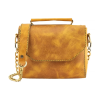 İsme Özel Çıtçıtlı Zincirli Küçük Boy El Omuz Çantası - %100 Deri - AC03001 - Hardal Sarısı