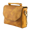 İsme Özel Çıtçıtlı Zincirli Küçük Boy El Omuz Çantası - %100 Deri - AC03001 - Hardal Sarısı