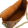 İsme Özel Çıtçıtlı Zincirli Küçük Boy El Omuz Çantası - %100 Deri - AC03001 - Camel