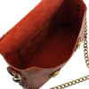 İsme Özel Çıtçıtlı Zincirli Küçük Boy El Omuz Çantası - %100 Deri - AC03001 - Tobacco