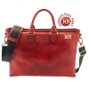 İsme Özel Günlük Kullanım El Omuz Evrak Laptop Çantası - %100 Deri - AC09004 - Kırmızı