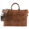 İsme Özel Günlük Kullanım El Omuz Evrak Laptop Çantası - %100 Deri - AC09004 - Kahverengi