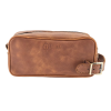 İsme Özel Dopp Kit Kişisel Bakım ve Seyahat Çantası - %100 Rainbow Deri - AC14004 - Kahverengi